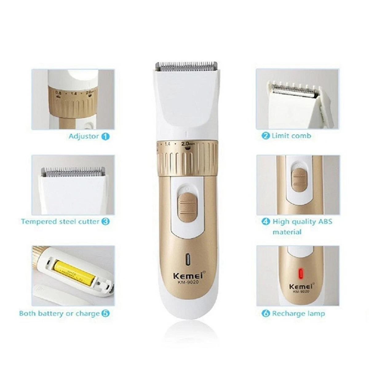 Rechargeable Hair Trimmer ( Kemei KM-9020 )