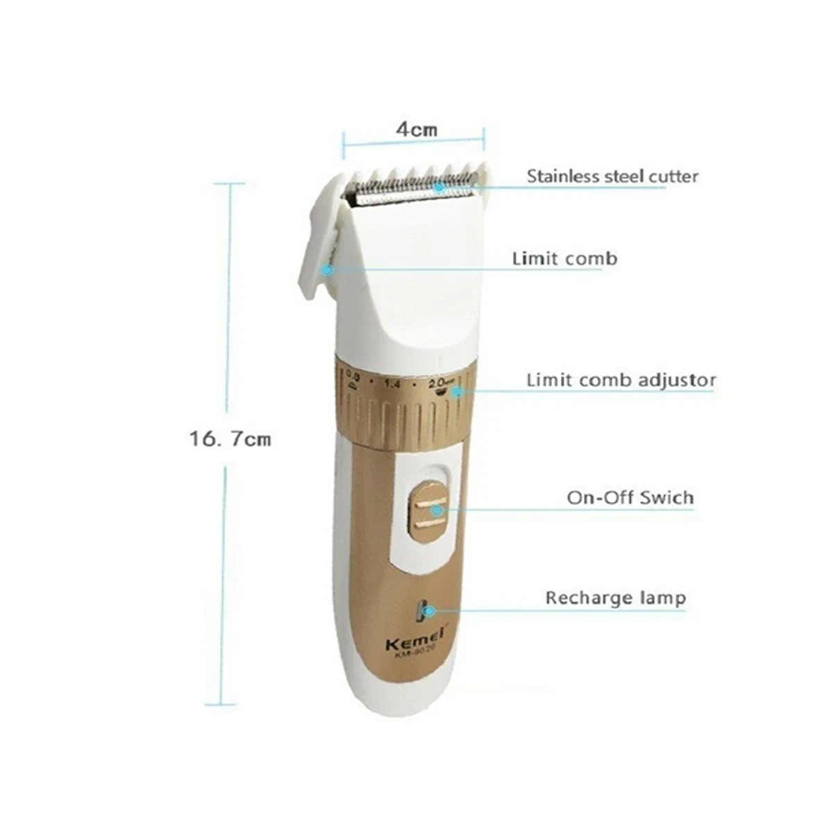 Rechargeable Hair Trimmer ( Kemei KM-9020 ) - Image 3