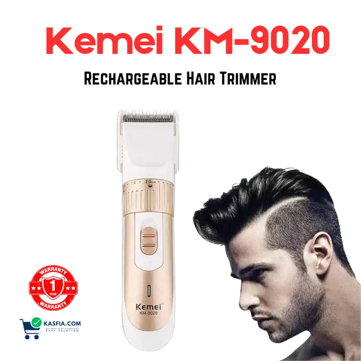 Rechargeable Hair Trimmer ( Kemei KM-9020 )