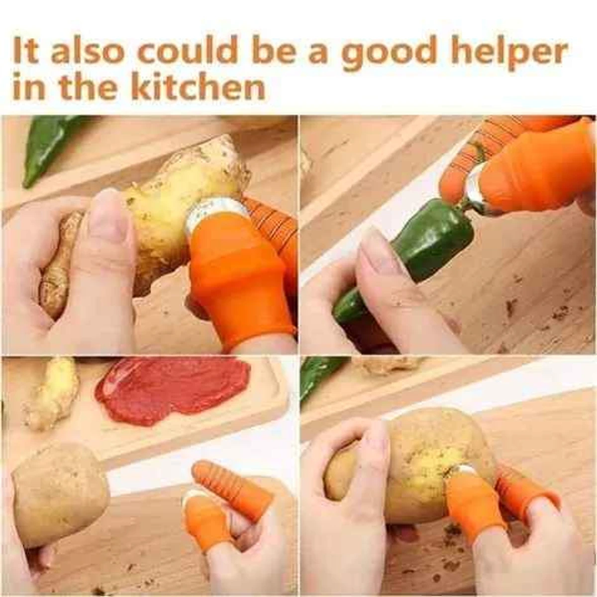 Silicone Vegetables Finger Cutter ( 5 Piece = 1 Set) - Image 3