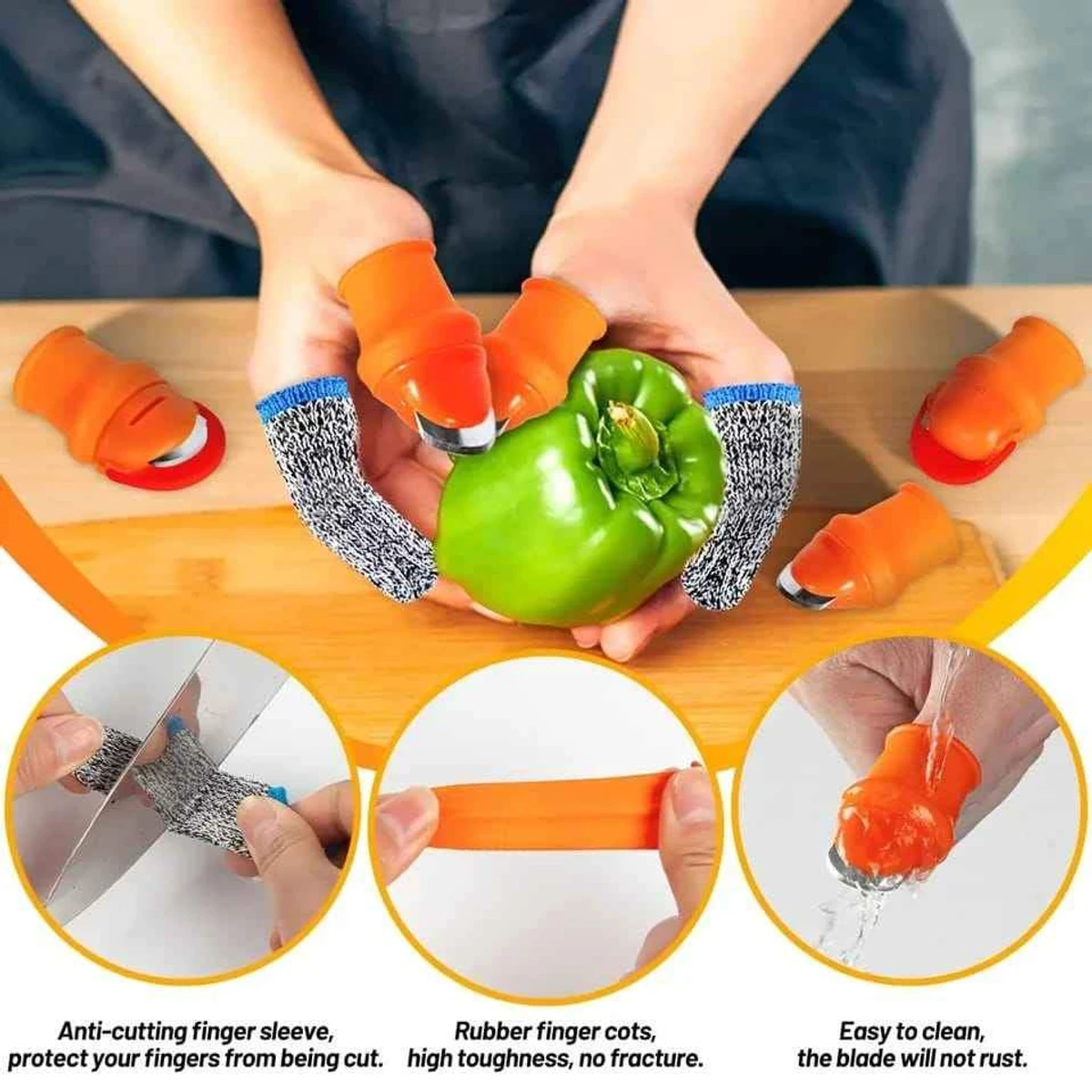 Silicone Vegetables Finger Cutter ( 5 Piece = 1 Set)