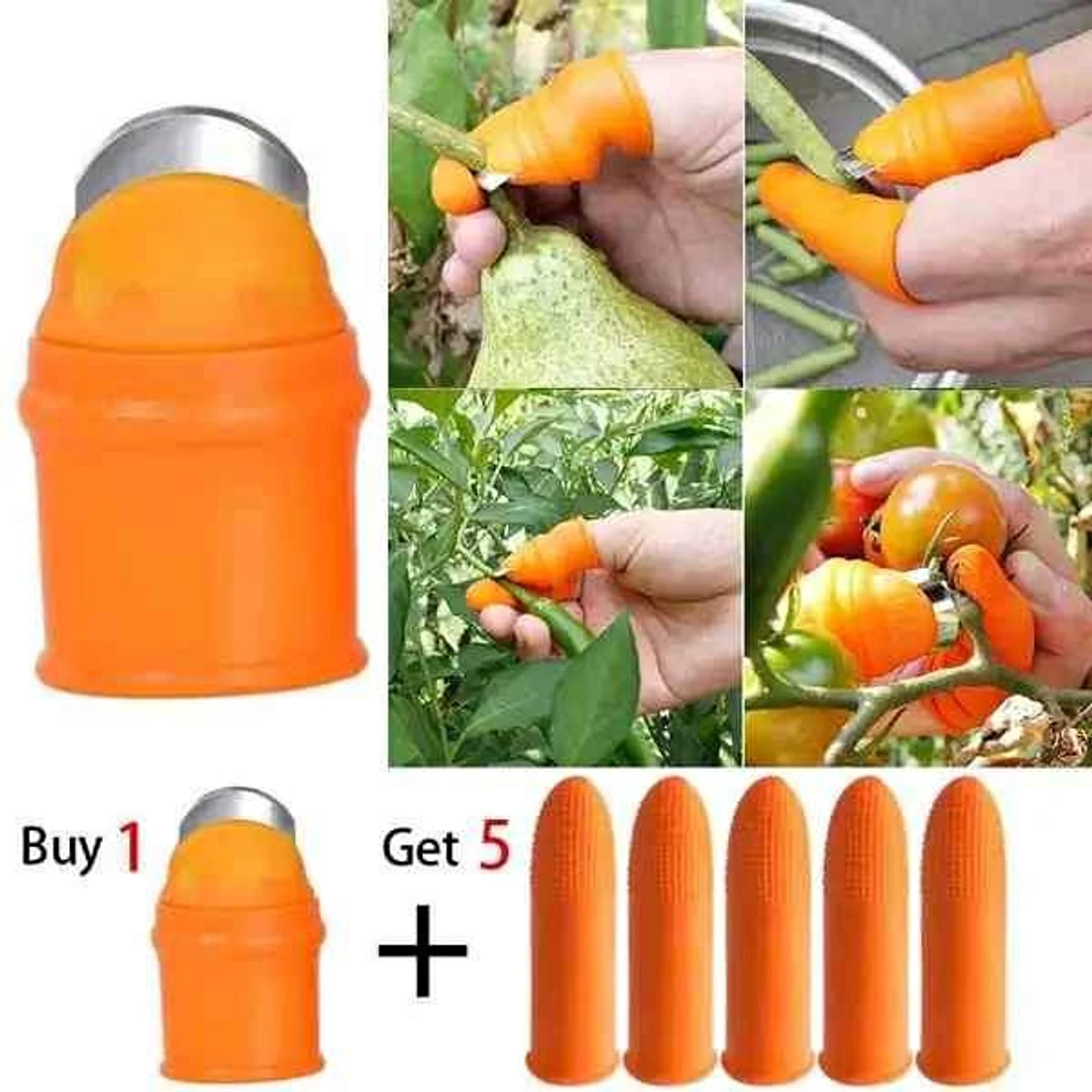 Silicone Vegetables Finger Cutter ( 5 Piece = 1 Set)