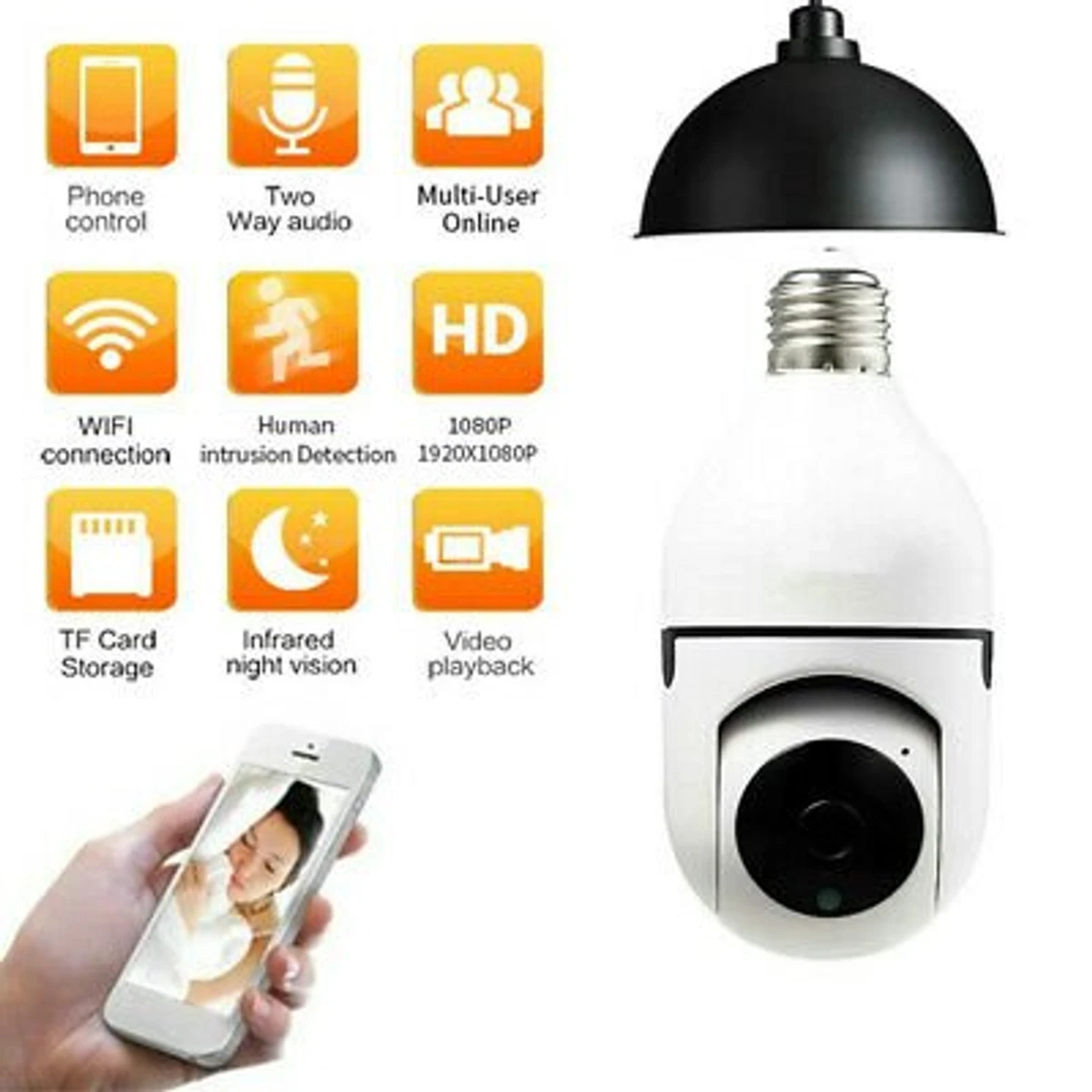 V380 Bulb System 360 Degree Wi-Fi IP Camera