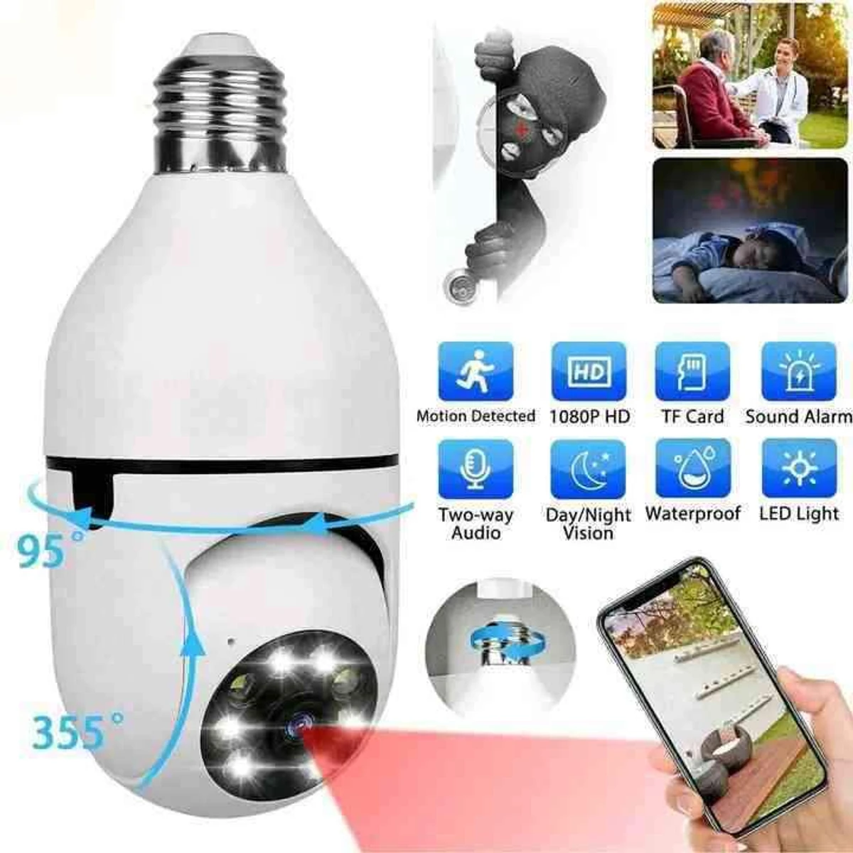 V380 Bulb System 360 Degree Wi-Fi IP Camera - Image 3