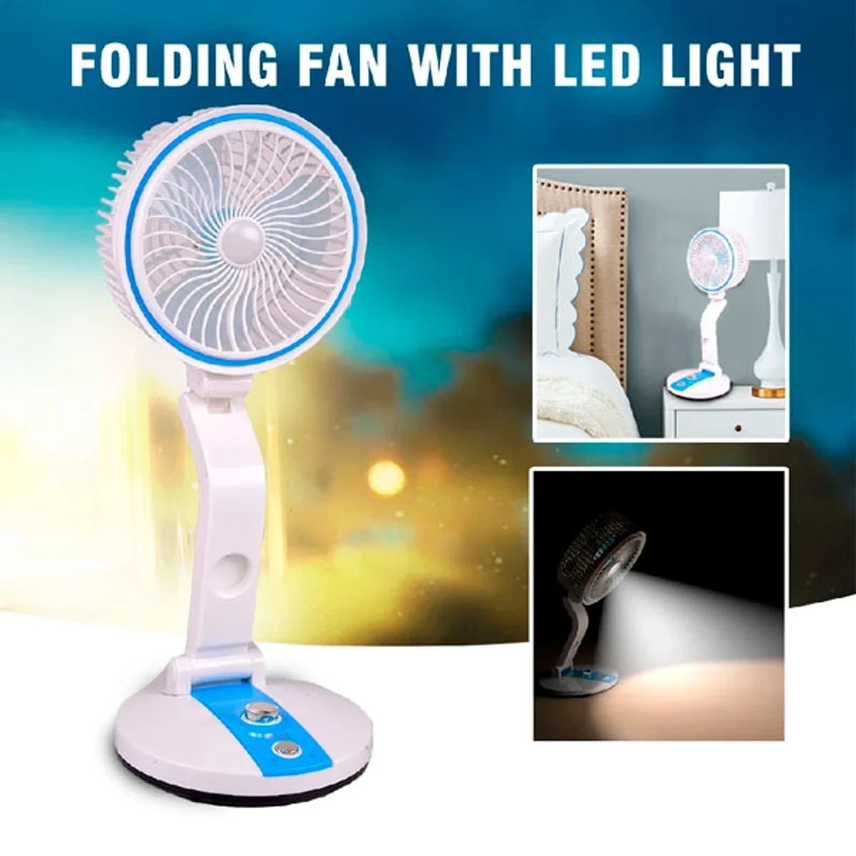 L R 2018 RECHARGEABLE & FOLDABLE FAN WITH LIGHT - Image 5