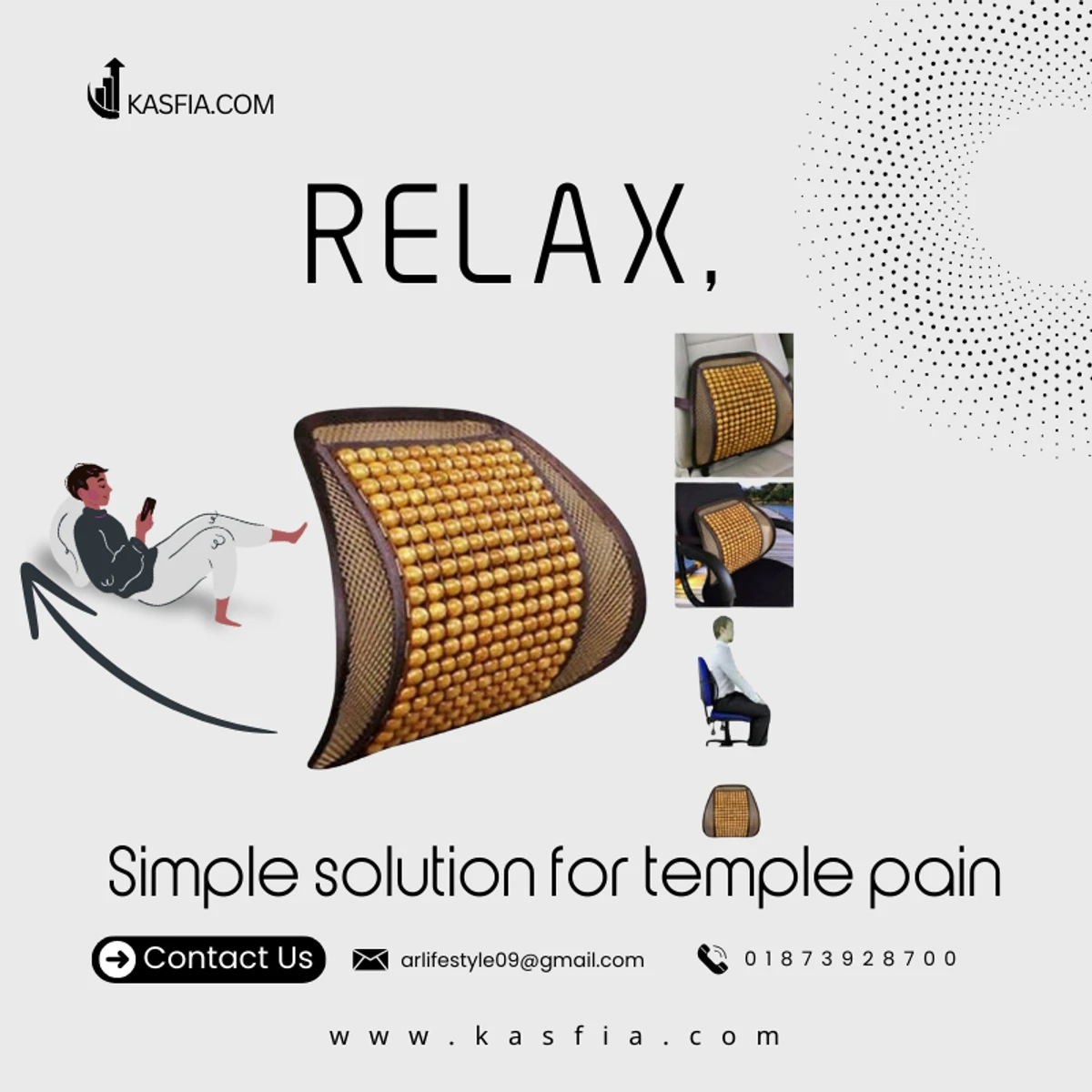 Sit Right Back Support ( Reduces temple pain )