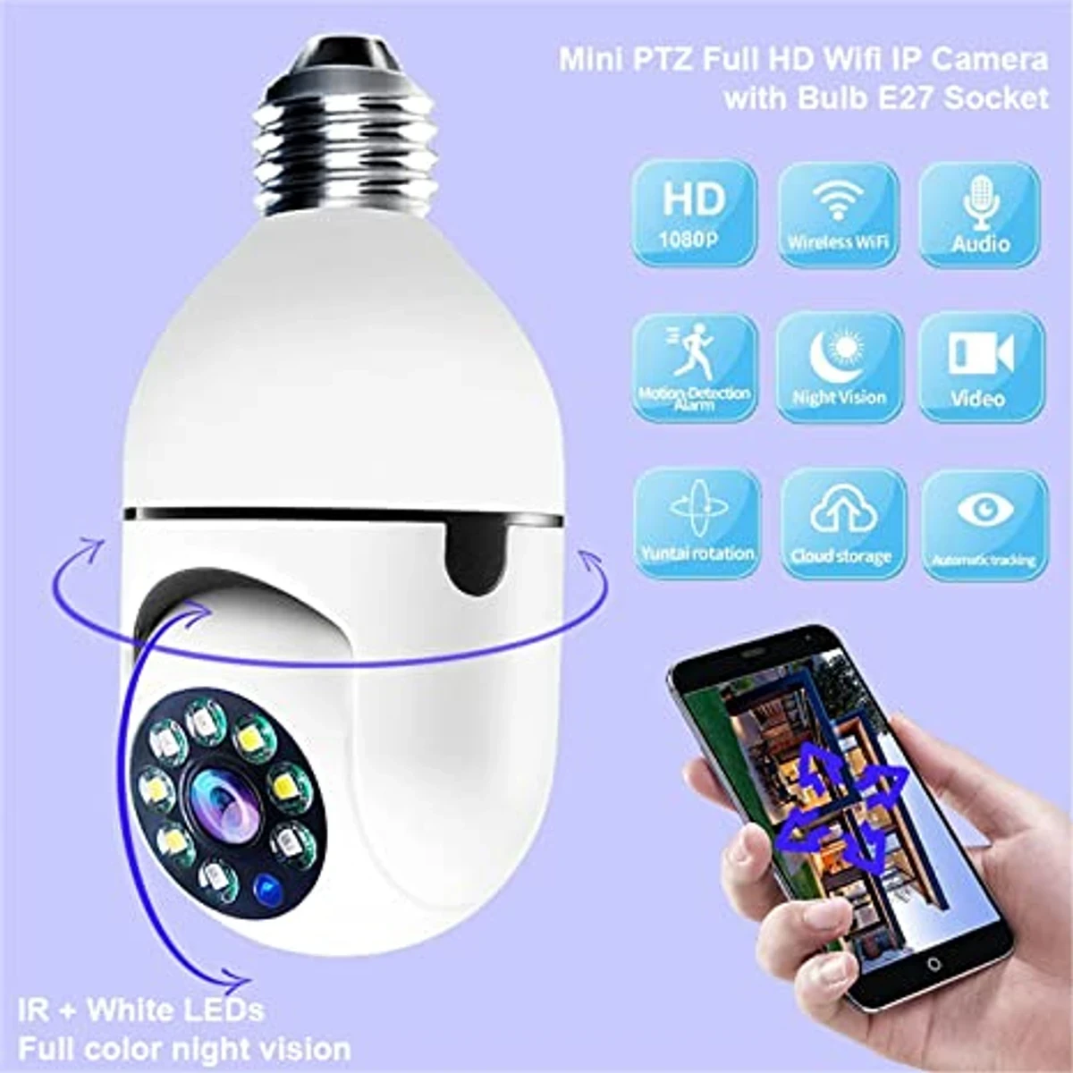 IP Bulb System 360° Moving Wi-Fi Camera