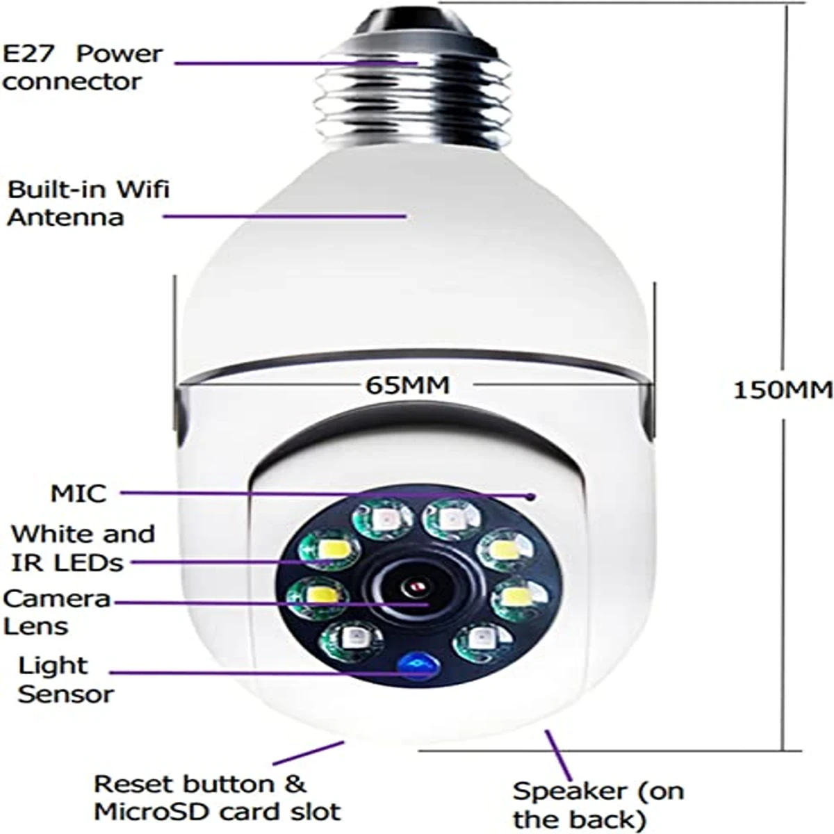 IP Bulb System 360° Moving Wi-Fi Camera - Image 6