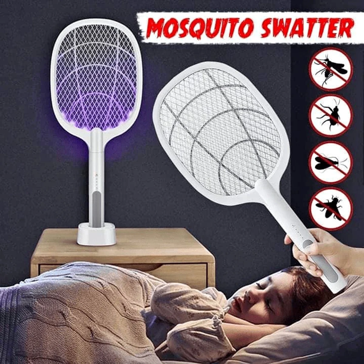 Electric Mosquito Killer Swatter USB Rechargeable