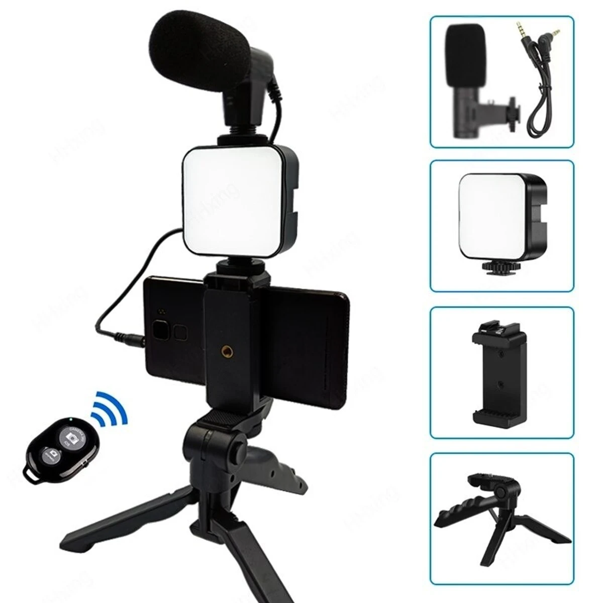 VIDEO KITS  WITH MICROPHONE LED FILL LIGHT MINI TRIPOD - Image 3