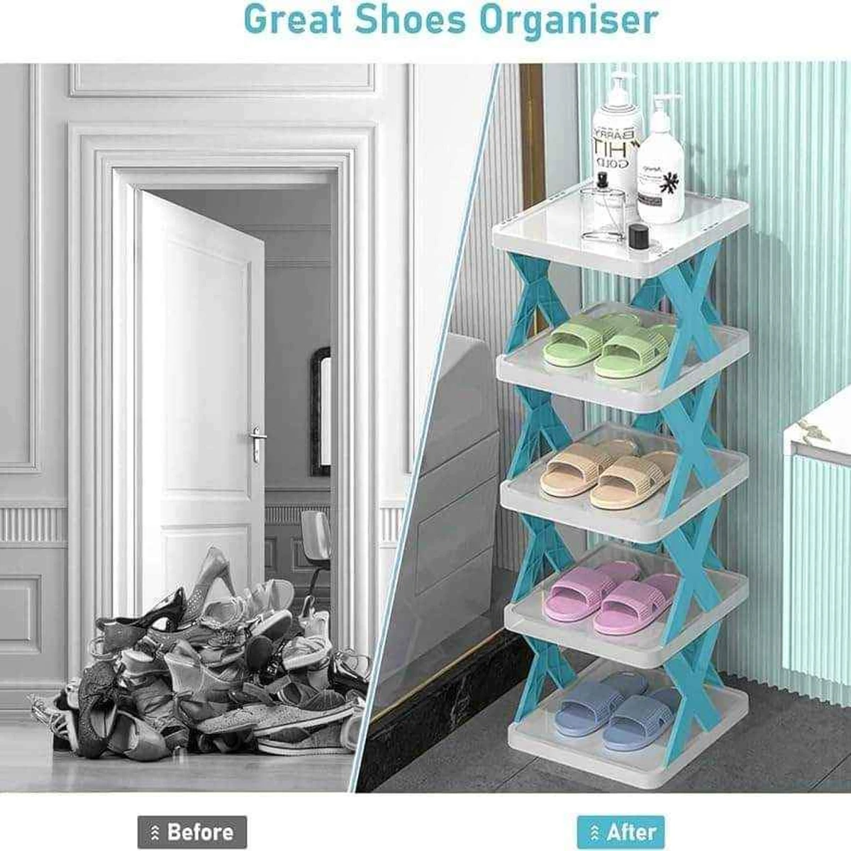 5 Layer Shoe Rack X Design