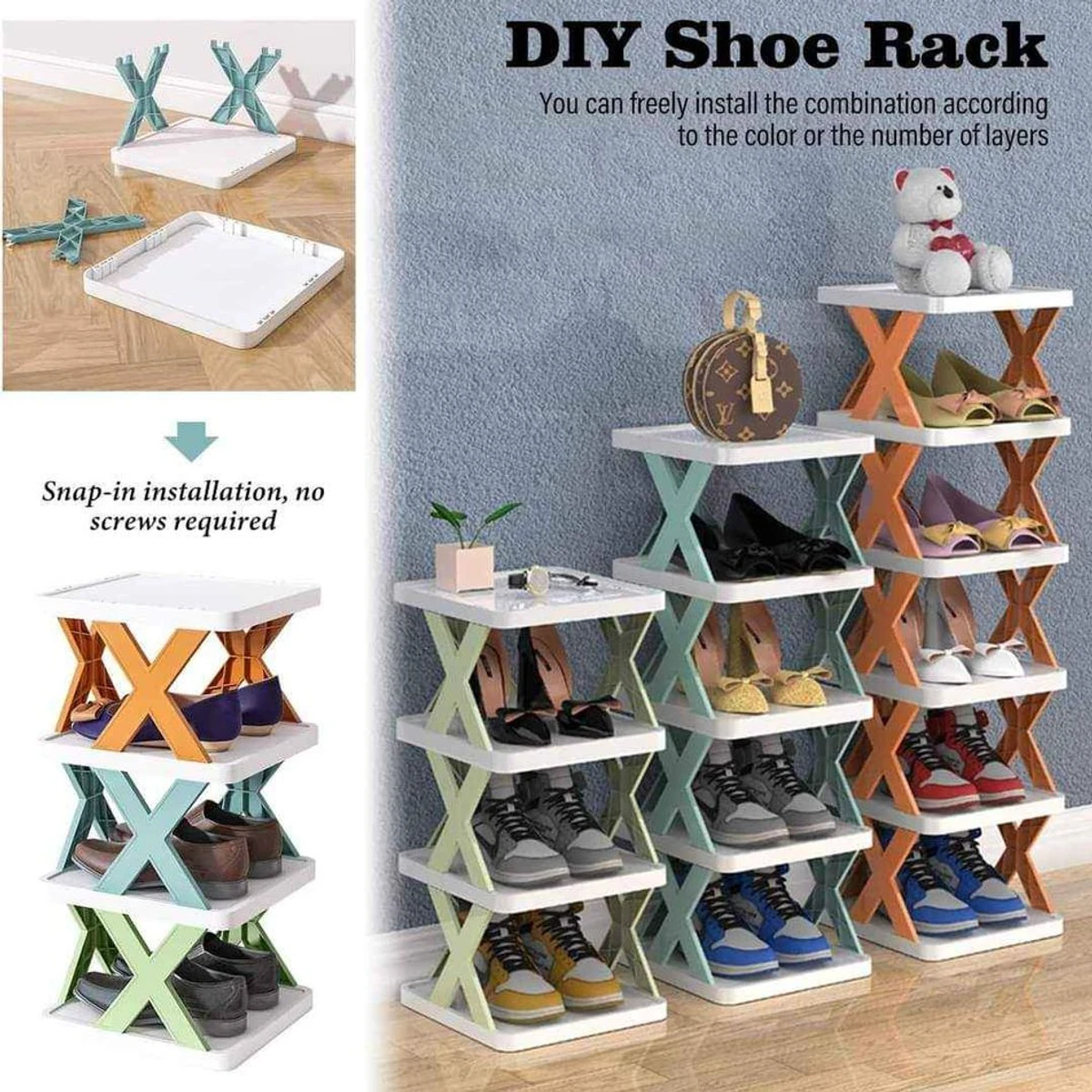 5 Layer Shoe Rack X Design - Image 3