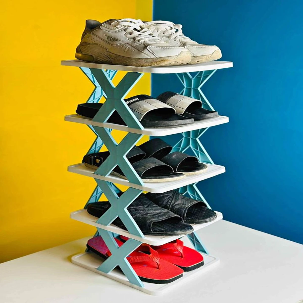 5 Layer Shoe Rack X Design - Image 6