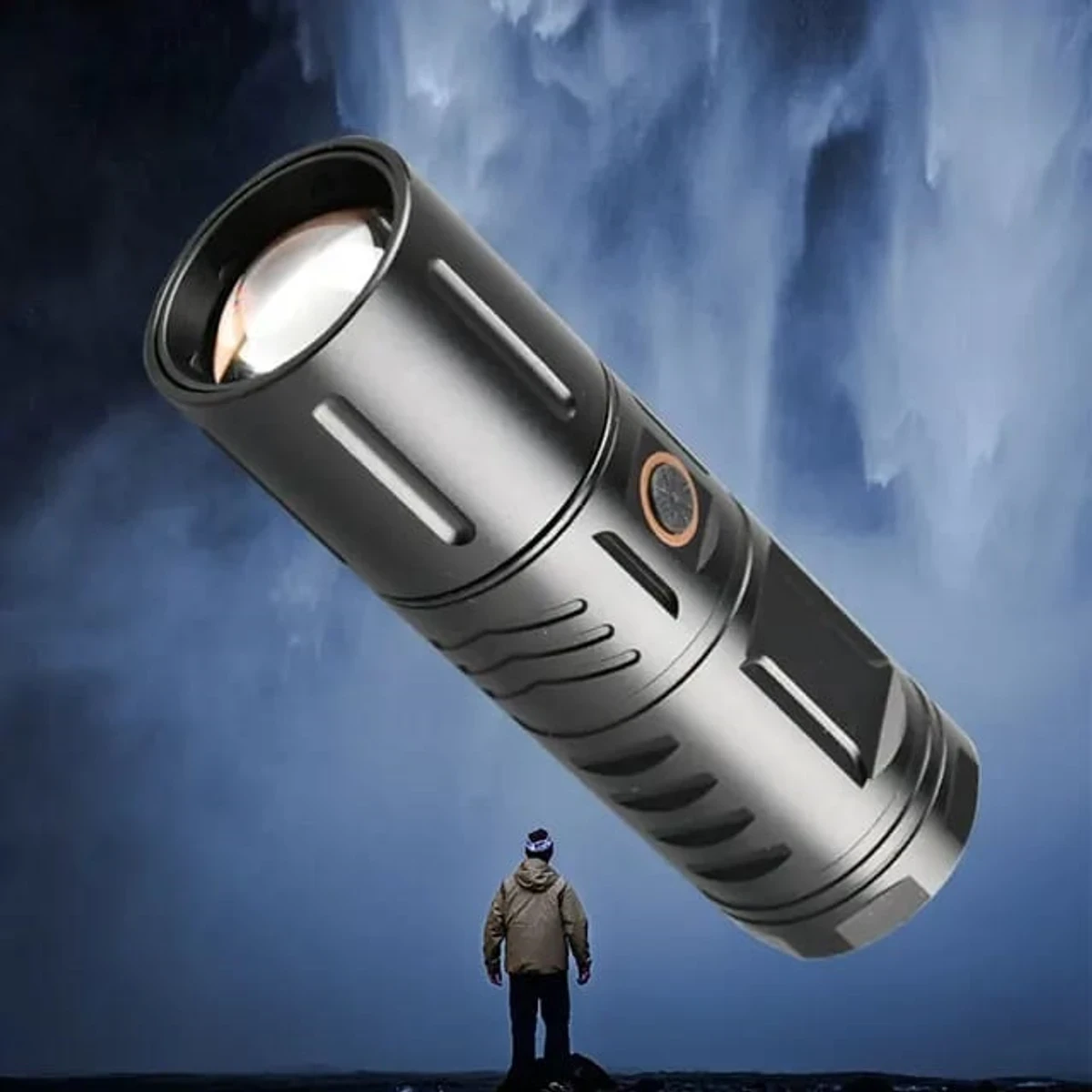 LED TORCH LIGHT, WATERPROOF STRONG LED FLASHLIGHT WITH POWER BANK - Image 4