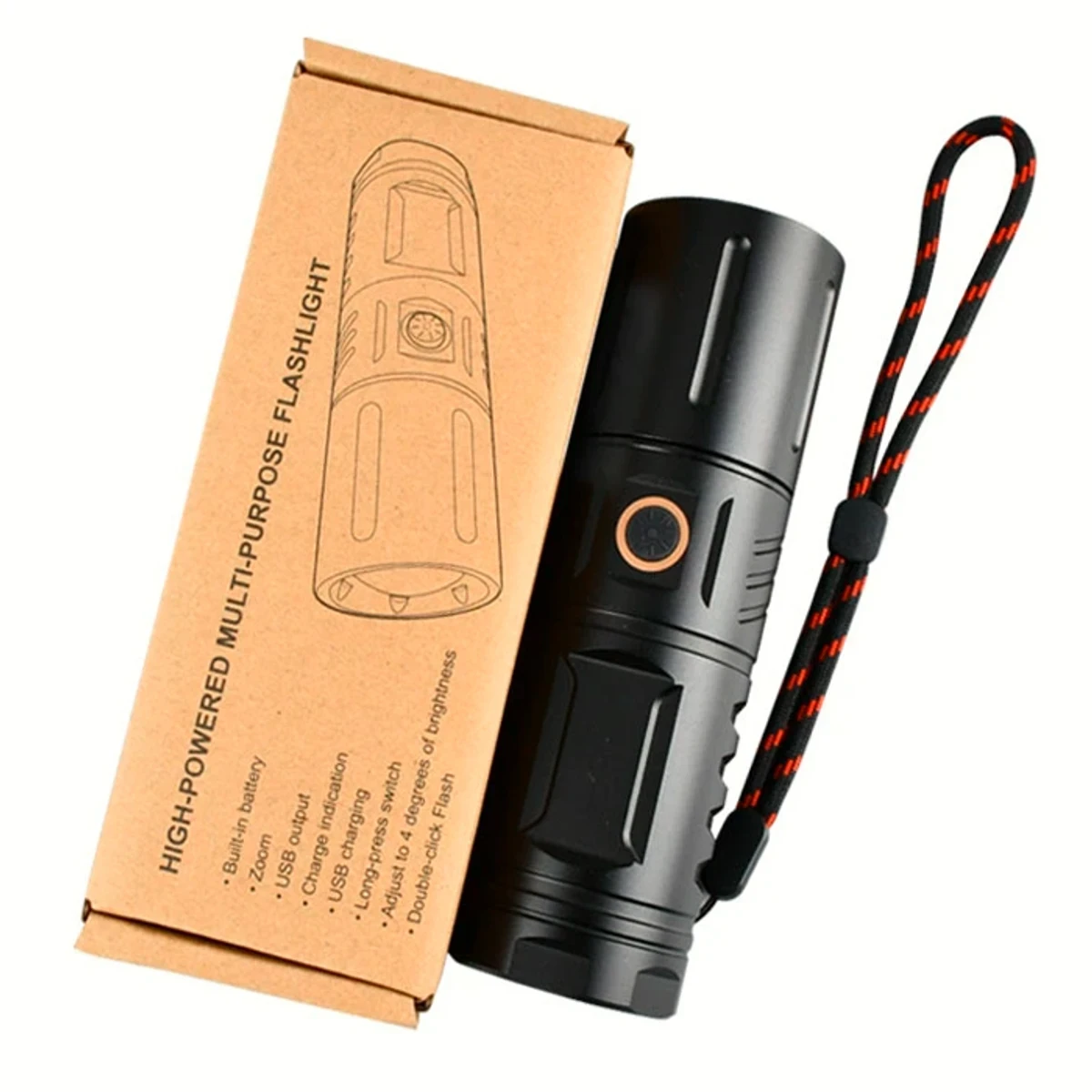 LED TORCH LIGHT, WATERPROOF STRONG LED FLASHLIGHT WITH POWER BANK - Image 5