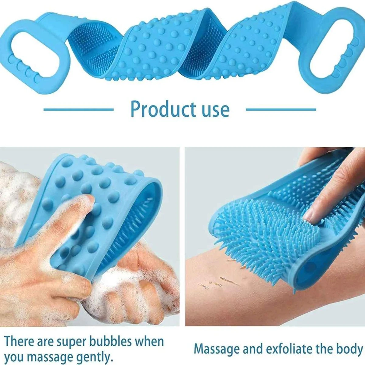 Silicon Body Scrubber Shower Brush Belt