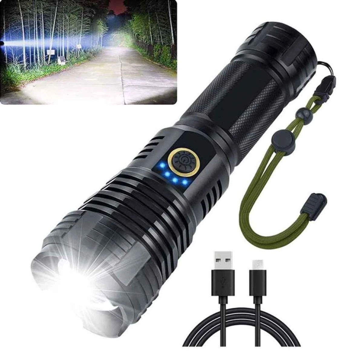 Waterproof Zoom LED Flashlight