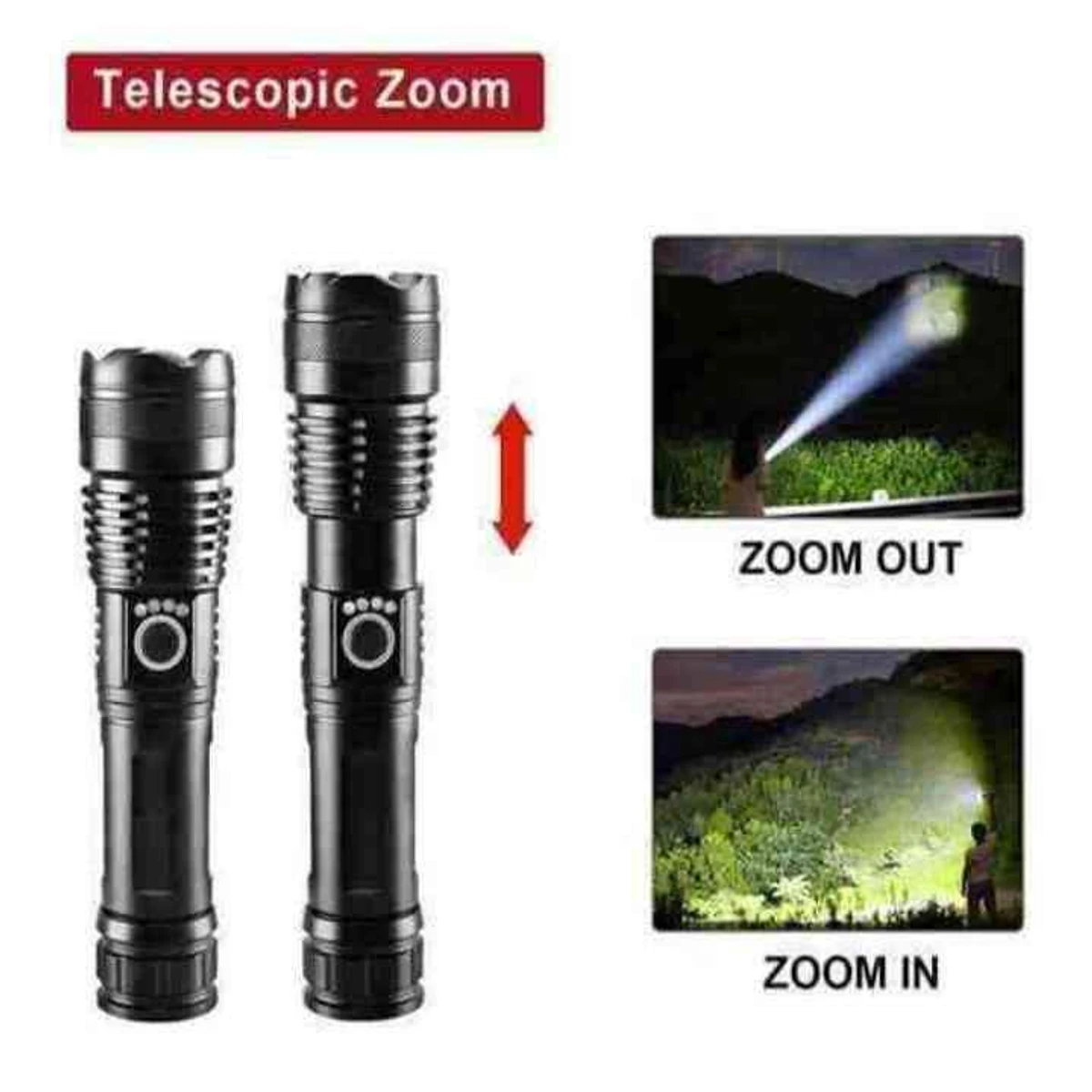 Waterproof Zoom LED Flashlight - Image 6